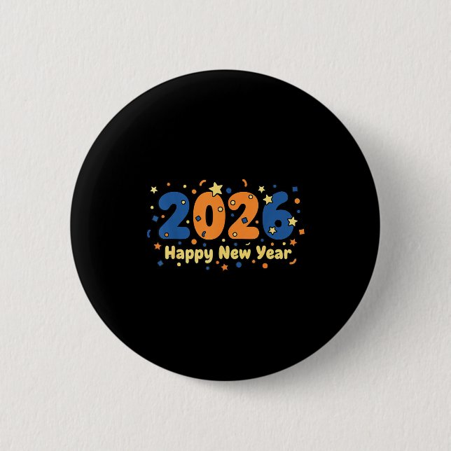 2026 Happy New Year Fireworks Celebration  2 Inch Round Button (Front)