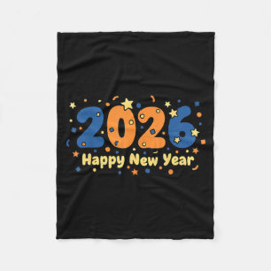 2026 Happy New Year Fireworks Celebration Fleece Blanket