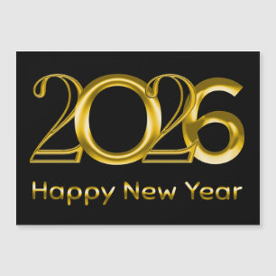 2026 Happy New Year in Bright Gold