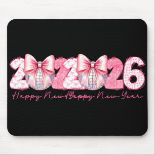 2026 Happy New Year Nk Coquette Preppy Disco Girly Mouse Pad