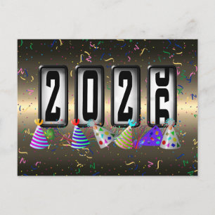 2026 Happy New Year Odometer Postcard