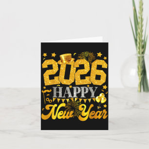 2026 Happy New Year Party Fireworks New Years Eve Card