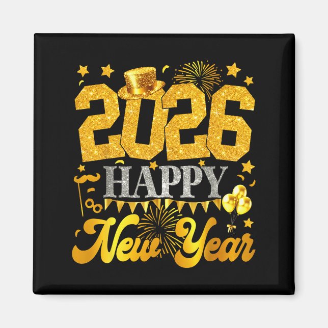 2026 Happy New Year Party Fireworks New Years Eve  Magnet (Front)