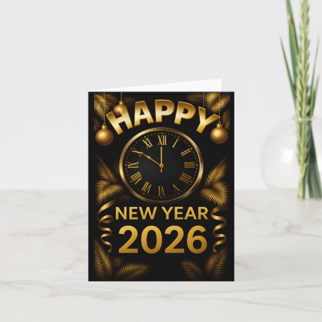  "2026 Happy New Year"  Thank You Card (Front)