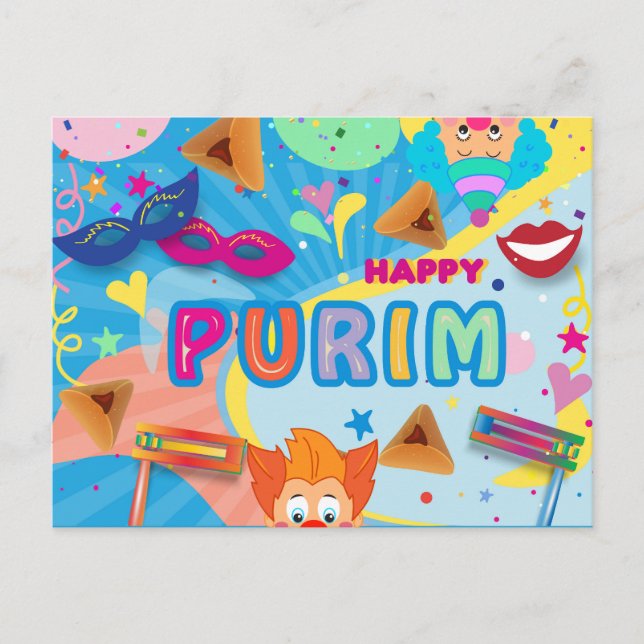 2026 Happy Purim Festival Postcard (Front)