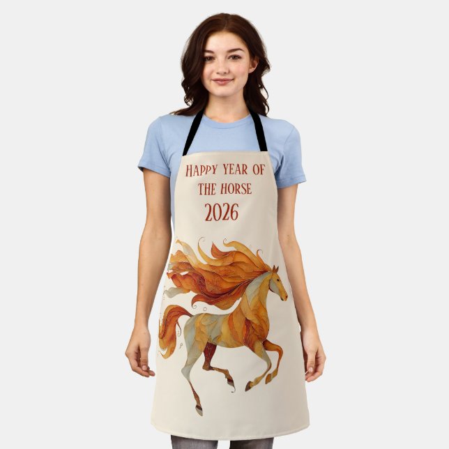 2026 Happy Year of the Horse Design Apron (Worn)