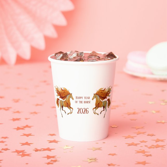 2026 Happy Year of the Horse Design Paper Cups (Insitu)