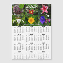 2026 Hawaiian Flower Calendar (Magnetic)