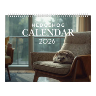 2026 Hedgehog Wall Calendar 12 Month