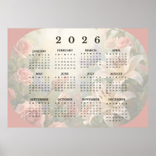 2026 Horizontal Wall Calendar Poster