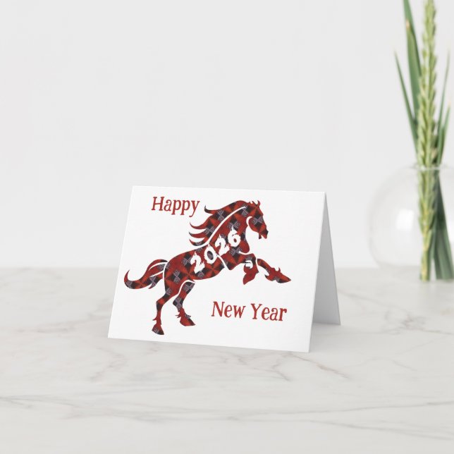 2026 Horse Folded Holiday Card (Front)