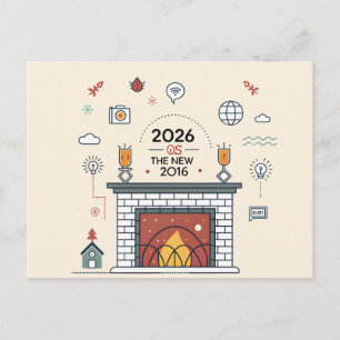 2026 Is The New 2016 Digital Culture Vector Holiday Postcard