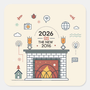 2026 Is The New 2016 Digital Culture Vector Square Sticker