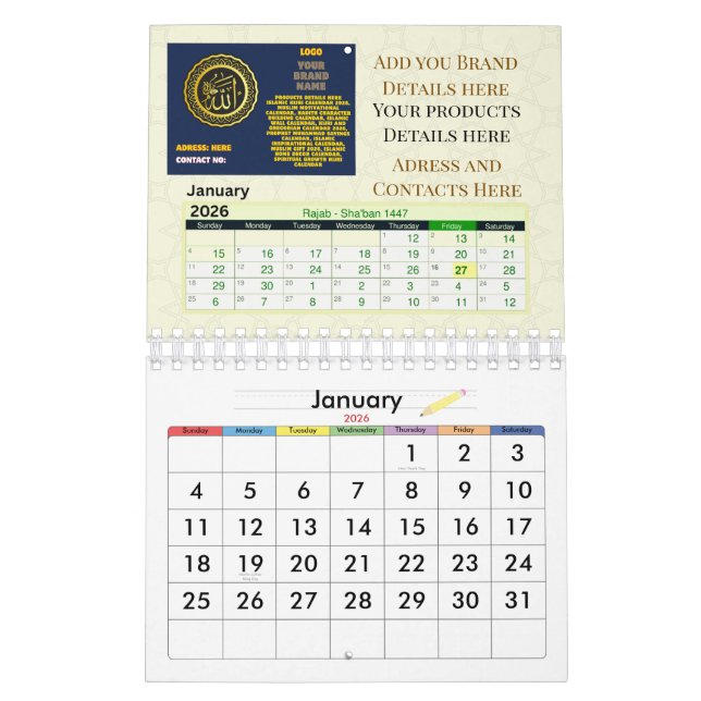 2026 Islamic Hijri Calendar | Gregorian + Hijri (Jan 2026)