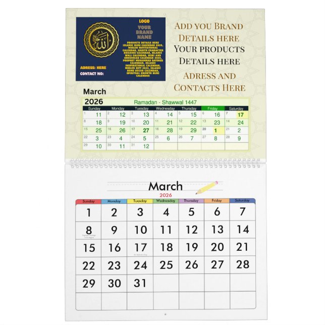 2026 Islamic Hijri Calendar | Gregorian + Hijri (Mar 2026)