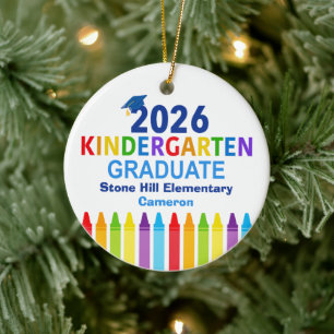 2026 Kindergarten Graduate Custom Graduation Photo Ceramic Ornament