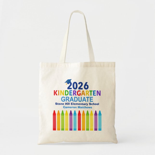 2026 Kindergarten Graduate Cute Custom Graduation Tote Bag (Front)