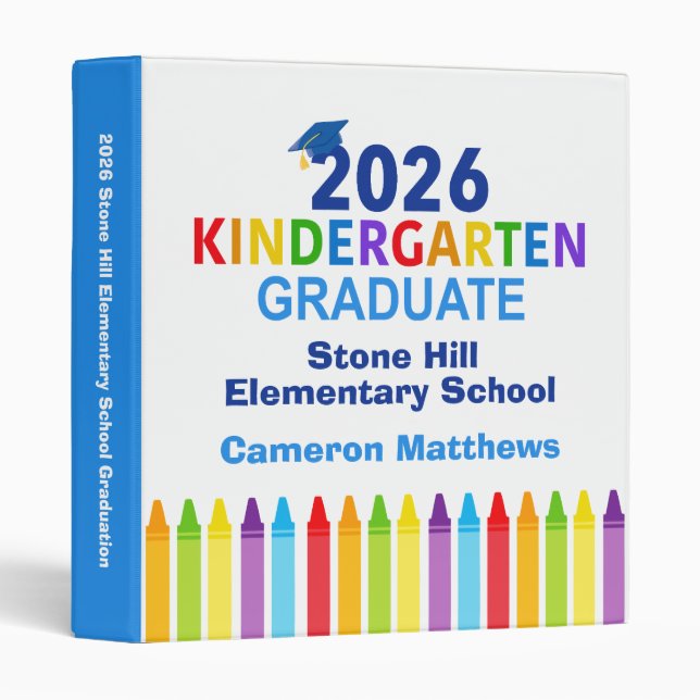 2026 Kindergarten Graduation Custom Photo Album Binder (Front/Spine)