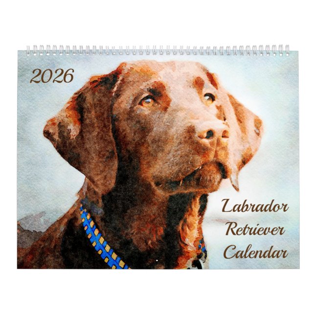 2026 Labrador Retriever Dog Owners Lovers Gift Calendar (Cover)