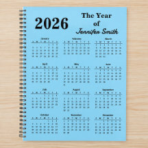 2026 L'année de Nom Personnalisé Planificateur Per