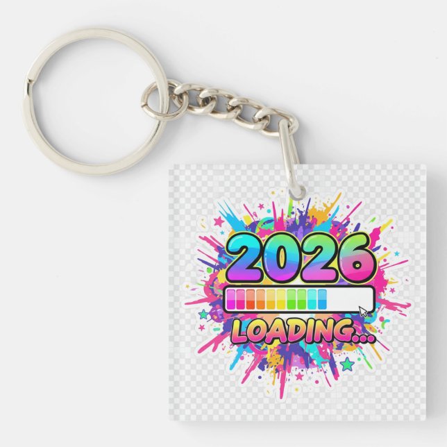 2026 Loading... Progress Bar Sticker Keychain (Front)