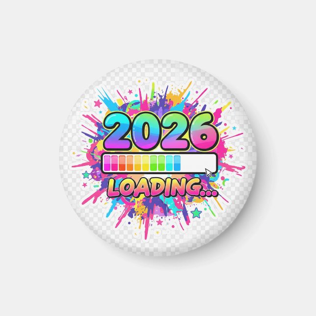 2026 Loading... Progress Bar Sticker Magnet (Front)