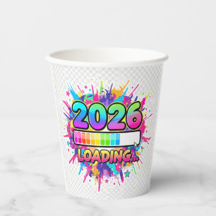 2026 Loading... Progress Bar Sticker Paper Cups