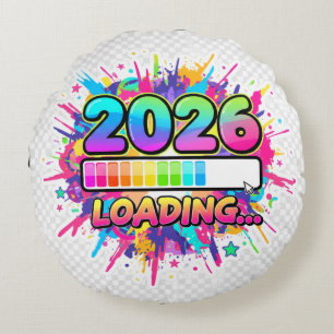 2026 Loading... Progress Bar Sticker Round Pillow