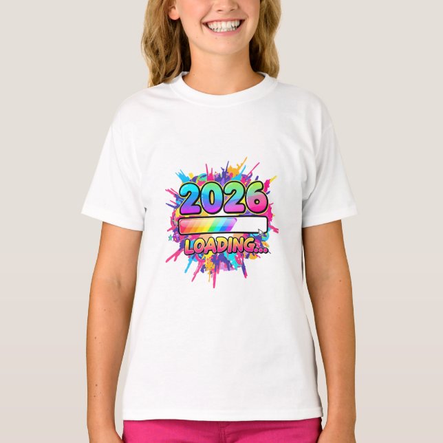 2026 Loading... Progress Bar Sticker T-Shirt (Front)
