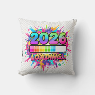2026 Loading... Progress Bar Sticker Throw Pillow