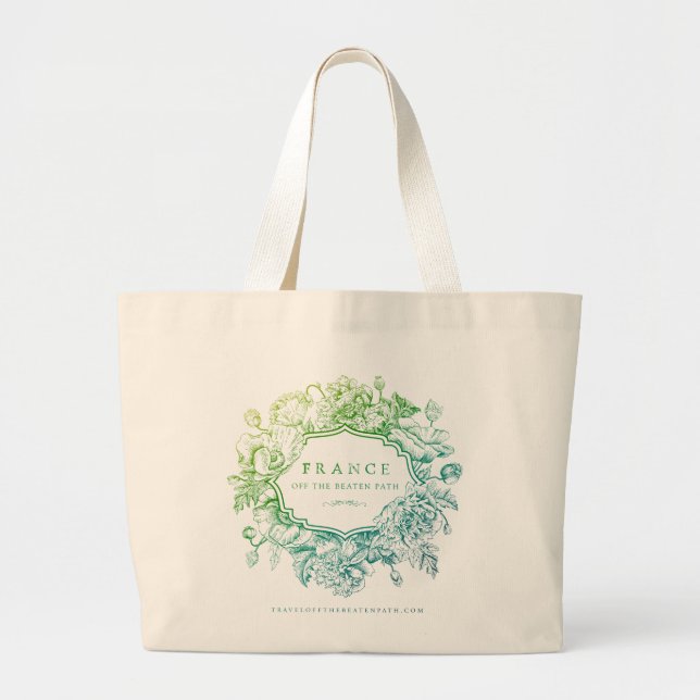 2026 logo green color tote bag, long handle (Front)