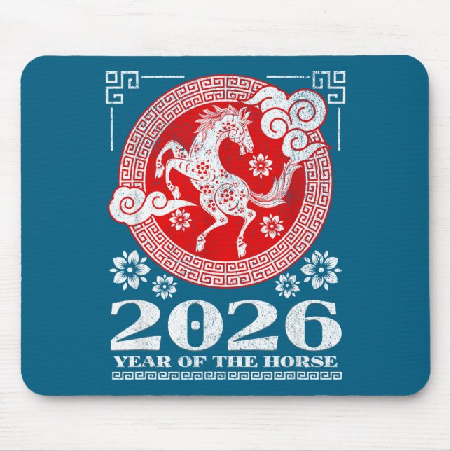 2026 Lunar Chinese New Year Fire Horse  Mouse Pad (Front)