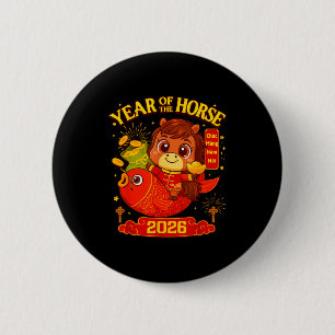 2026 Lunar New Year Horse Vietnamese Men Women Gir 2 Inch Round Button