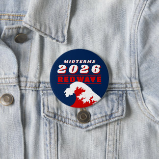 2026 Midterms RED WAVE 3 Inch Round Button