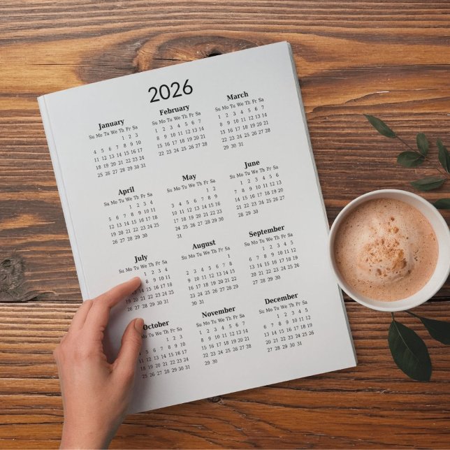 "2026 Minimalist Calendar Postcard (Creator Uploaded)