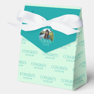 2026 Mint Green Teal Congrats Graduation Party Favor Box