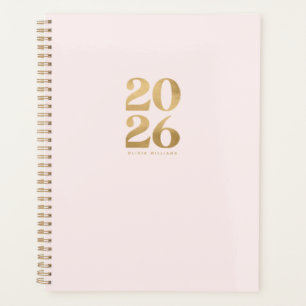 2026 Modern Elegant Faux Gold Foil Glitter Planner