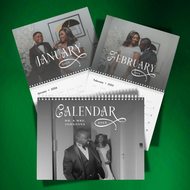 2026 Modern Elegant Wedding 14 Photos Newlyweds Calendar (Creator Uploaded)