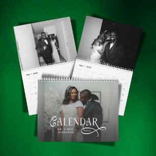 2026 Modern Elegant Wedding Photo Newlyweds Calendar