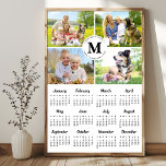 2026 Modern Family 4 Photo Collage Custom Calendar Poster<br><div class="desc">Introducing the 2026 Family Monogram Calendar Poster – a perfect blend of style, personalization, and functionality for your home! This beautiful wall calendar is designed to keep your family organized while adding a personal touch to your decor. Featuring four stunning photos, you can showcase your cherished family moments with kids,...</div>