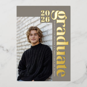 2026 Modern Graduate 4 Photo Graduation Gold