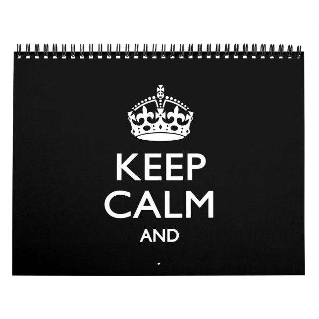 2026 Monthly Personalize KEEP CALM Black Your Text Calendar (Cover)