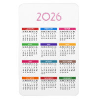 2026 Multi Color Months Calendar