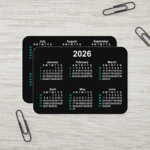 2026 Neon 52 Week ISO Calendar by Janz Business Card