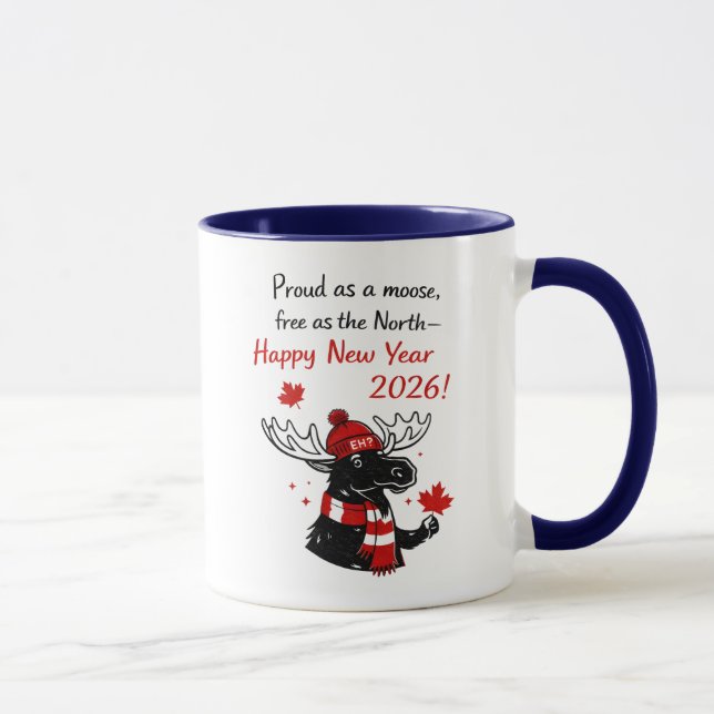 2026 New Year Canada Moose  Mug (Right)
