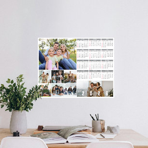 2026 New Year Family Personalized Photo Calendar Poster