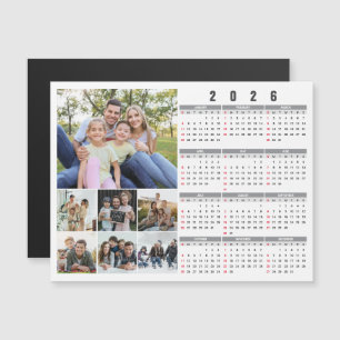 2026 New Year Family Photos Calendar Magnetic Card