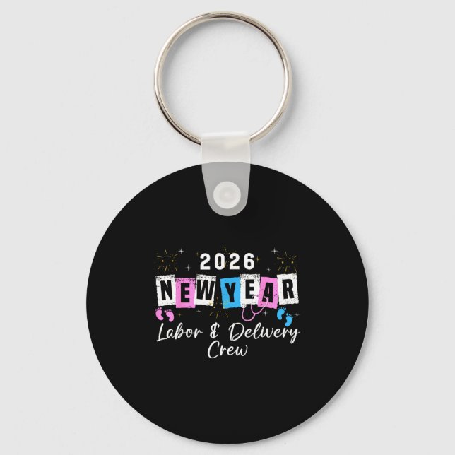 2026 New Year Labor And Delivery Nurse Fireworks E Keychain (Front)