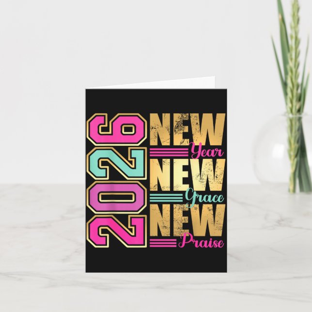 2026 New Year New Grace New Praise Retro Nge Desig Card (Front)