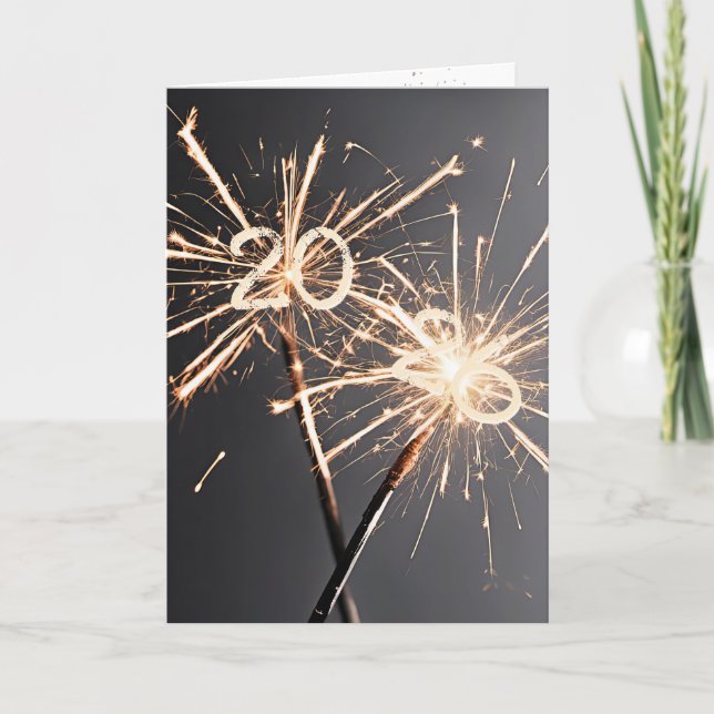 2026 New Year Sparklers Holiday Card (Front)